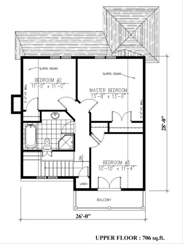 Farmhouse Floor Plan - Upper Floor Plan #138-343