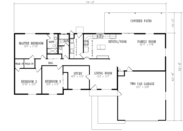 Ranch Floor Plan - Main Floor Plan #1-406