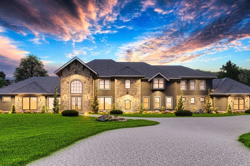 House Design - Exterior - Front Elevation 16 for European House Plan #54-586 - 7 bed, 7 bath