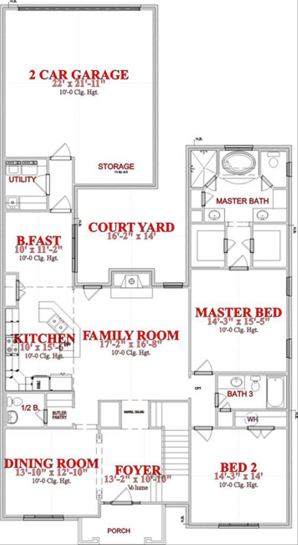 European Floor Plan - Main Floor Plan #63-220