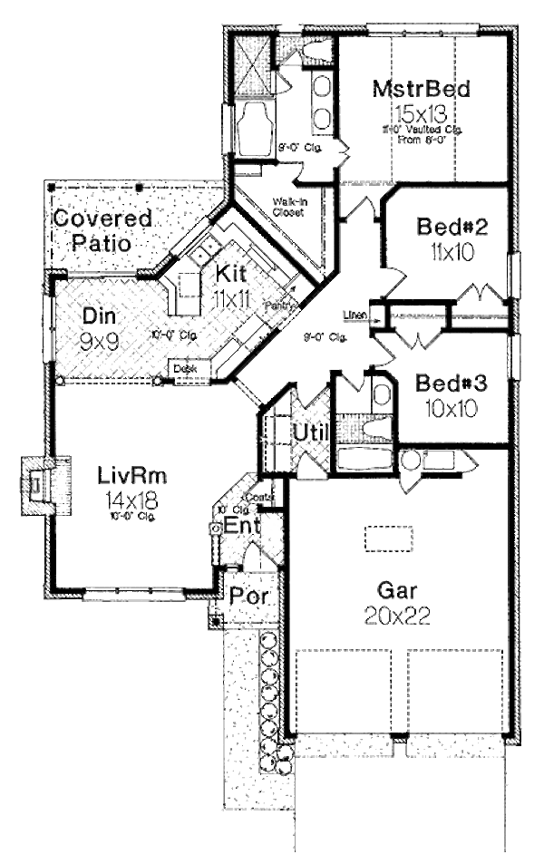 House Design - Traditional Floor Plan - Main Floor Plan #310-139