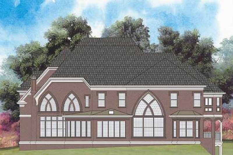 Dream House Plan - Exterior - Rear Elevation for European House Plan #119-204 - 5 bed, 4 bath