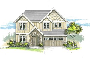 Craftsman Exterior - Front Elevation Plan #53-536