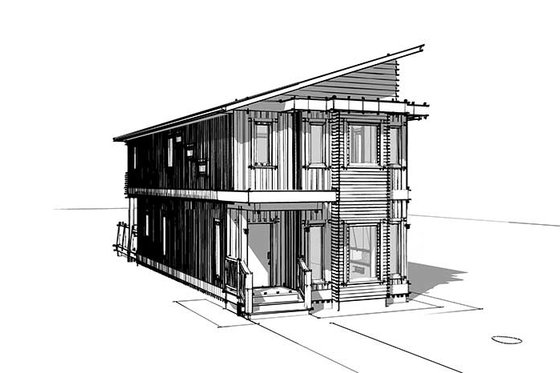 Exterior - Other Elevation 2 for Contemporary House Plan #1101-33 - 3 bed, 2.5 bath