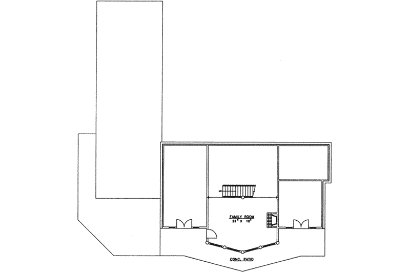 Home Plan - Floor Plan - Lower Floor for Modern House Plan #117-233 - 3 bed, 3 bath