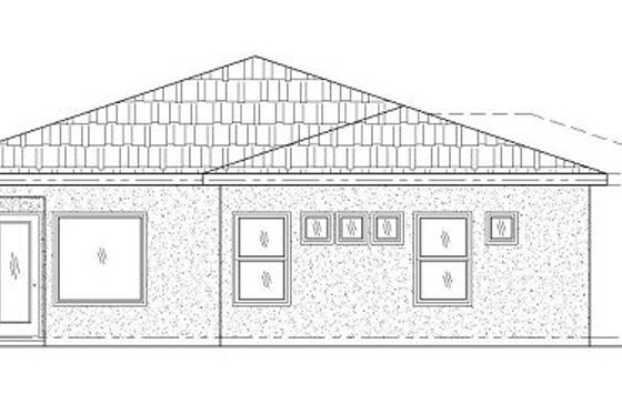 Exterior - Rear Elevation for Adobe / Southwestern House Plan #24-294 - 3 bed, 2.5 bath