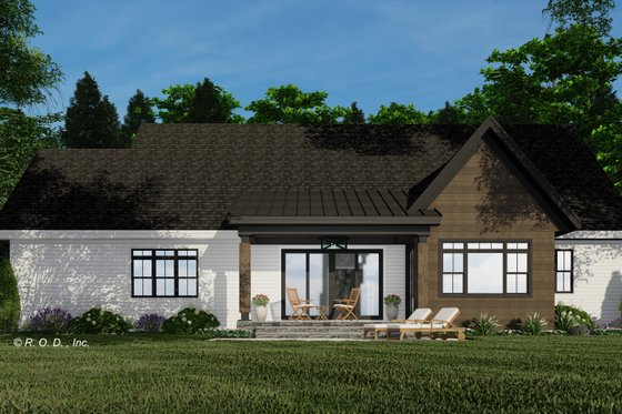 Exterior - Rear Elevation 1 for Farmhouse House Plan #51-1217 - 3 bed, 2.5 bath