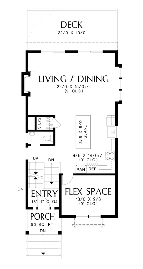 House Blueprint - Country Floor Plan - Main Floor Plan #48-1134