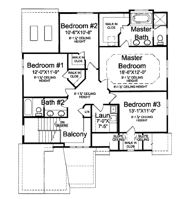 Cottage Floor Plan - Upper Floor Plan #46-505