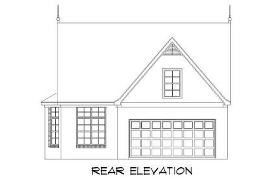 Exterior - Rear Elevation for European House Plan #424-59 - 3 bed, 2 bath