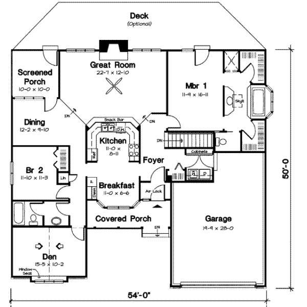 Traditional Floor Plan - Main Floor Plan #312-517