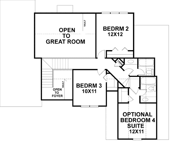 Architectural House Design - European Floor Plan - Upper Floor Plan #56-144