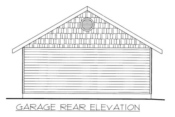 Exterior - Rear Elevation for Traditional House Plan #117-716, 0 bath