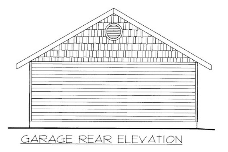 House Blueprint - Exterior - Rear Elevation for Traditional House Plan #117-716, 0 bath