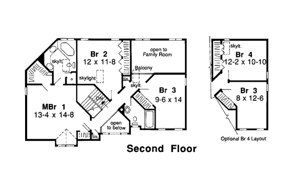 Floor Plan - Upper Floor for Traditional House Plan #312-808 - 3 bed, 2.5 bath