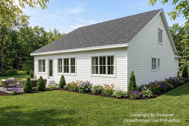 Architectural House Design - Exterior - Rear Elevation 1 for Farmhouse House Plan #51-1536 - 3 bed, 2.5 bath