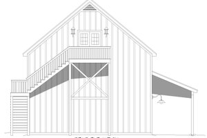 Exterior - Rear Elevation for Country House Plan #932-870, 1.5 bath