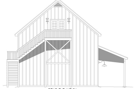 Exterior - Rear Elevation for Country House Plan #932-870, 1.5 bath