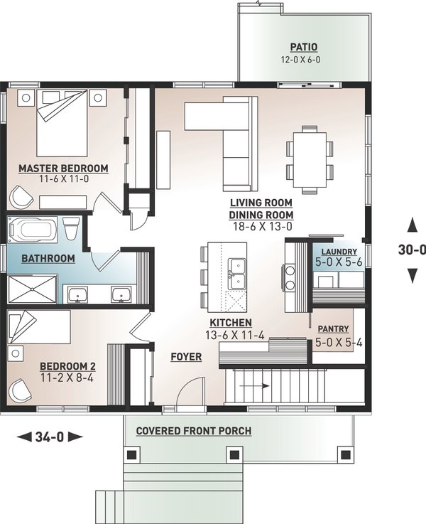 Bungalow Floor Plan - Main Floor Plan #23-2812