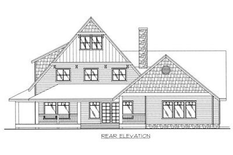 Dream House Plan - Exterior - Rear Elevation for Country House Plan #117-536 - 3 bed, 2.5 bath