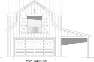 Exterior - Front Elevation 3 for Country House Plan #932-355, 1 bath