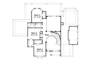Floor Plan - Upper Floor for European House Plan #411-562 - 4 bed, 2.5 bath