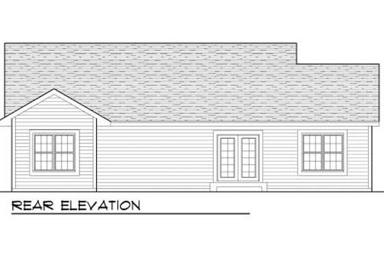 Exterior - Rear Elevation for Craftsman House Plan #70-1012 - 3 bed, 2 bath