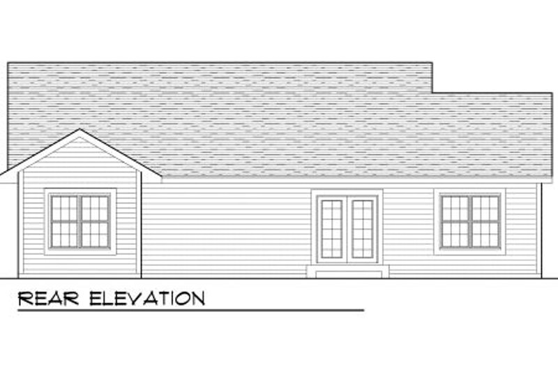 House Plan Design - Exterior - Rear Elevation for Craftsman House Plan #70-1012 - 3 bed, 2 bath