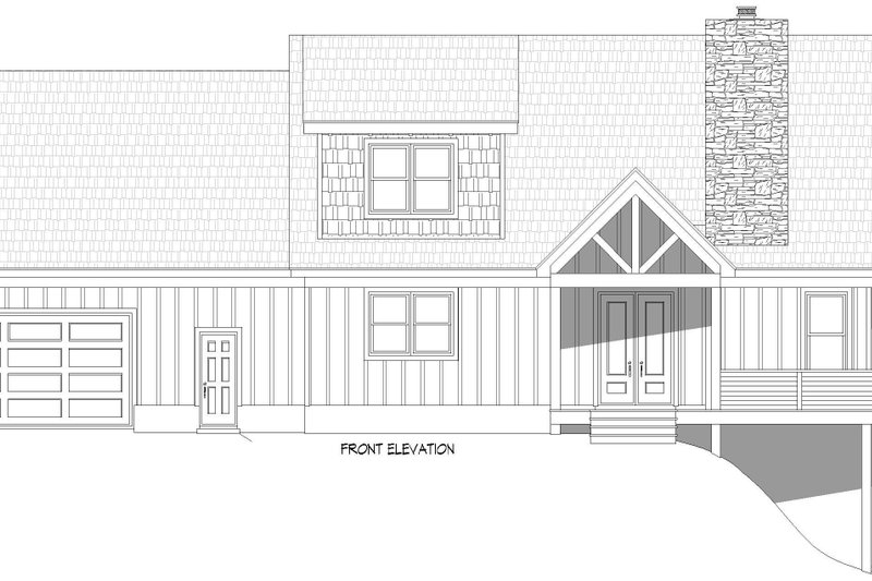 House Blueprint - Exterior - Front Elevation 3 for Southern House Plan #932-1188 - 3 bed, 2.5 bath