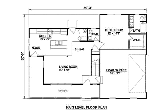 Floor Plan - Main Floor for Country House Plan #116-251 - 4 bed, 2.5 bath