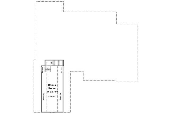 Traditional house plan Country Design upper floor plan