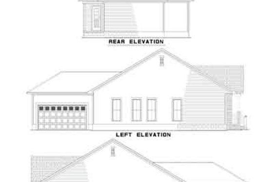 Exterior - Rear Elevation for Southern House Plan #17-630 - 3 bed, 2.5 bath