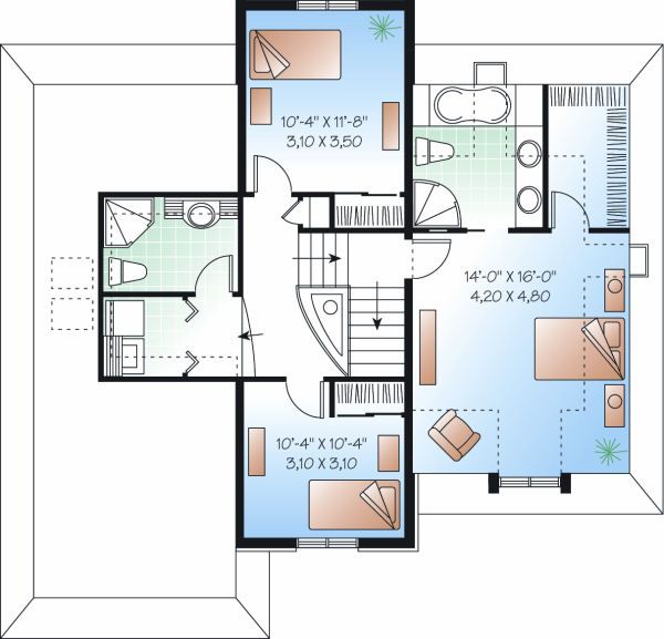 Home Plan - European Floor Plan - Upper Floor Plan #23-804