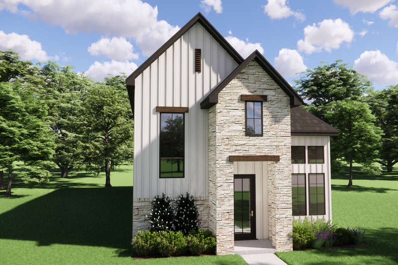 House Blueprint - Exterior - Front Elevation 5 for Contemporary House Plan #1119-10 - 4 bed, 3 bath