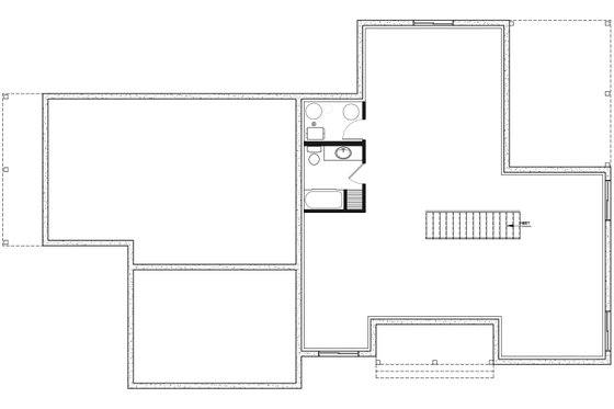Floor Plan - Lower Floor for Farmhouse House Plan #23-2738 - 2 bed, 2.5 bath