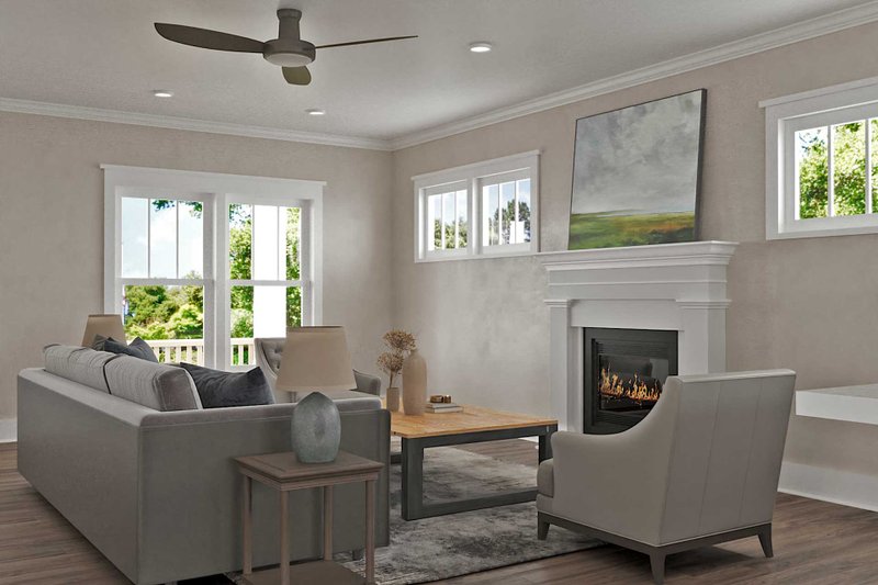 Dream House Plan - Interior - Family Room for Craftsman House Plan #461-84 - 4 bed, 3.5 bath