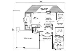 Floor Plan - Main Floor for Modern House Plan #312-878 - 3 bed, 2 bath
