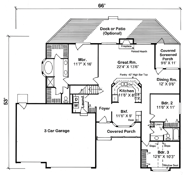 Modern Floor Plan - Main Floor Plan #312-878
