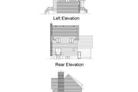 Exterior - Rear Elevation for Traditional House Plan #138-180 - 3 bed, 1.5 bath