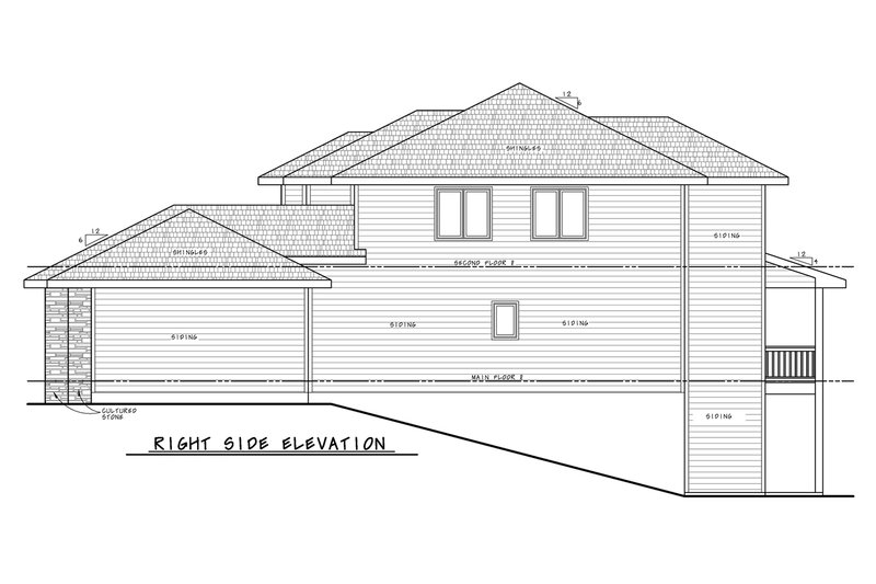 House Blueprint - Exterior - Front Elevation 3 for Traditional House Plan #20-2457 - 5 bed, 3.5 bath