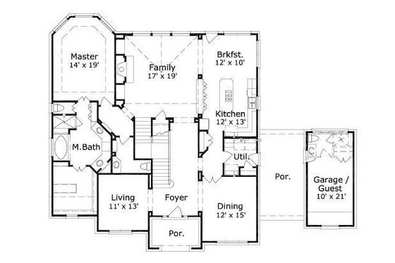 Floor Plan - Main Floor for European House Plan #411-565 - 5 bed, 3.5 bath