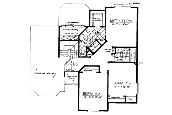 Floor Plan - Upper Floor for Traditional House Plan #303-101 - 3 bed, 2.5 bath