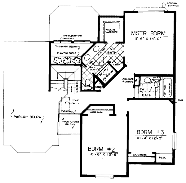 Traditional Floor Plan - Upper Floor Plan #303-101