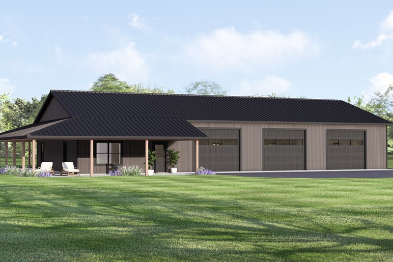 House Plan Design - Barndominium Exterior - Front Elevation Plan #1064-445