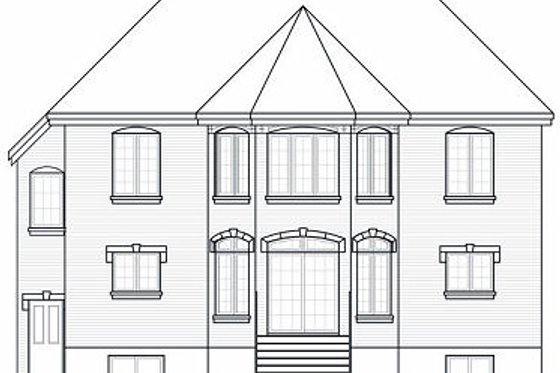 Exterior - Rear Elevation for European House Plan #23-865 - 4 bed, 3 bath