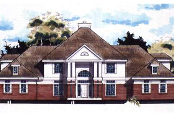 Exterior - Front Elevation for Southern House Plan #320-366 - 5 bed, 5.5 bath