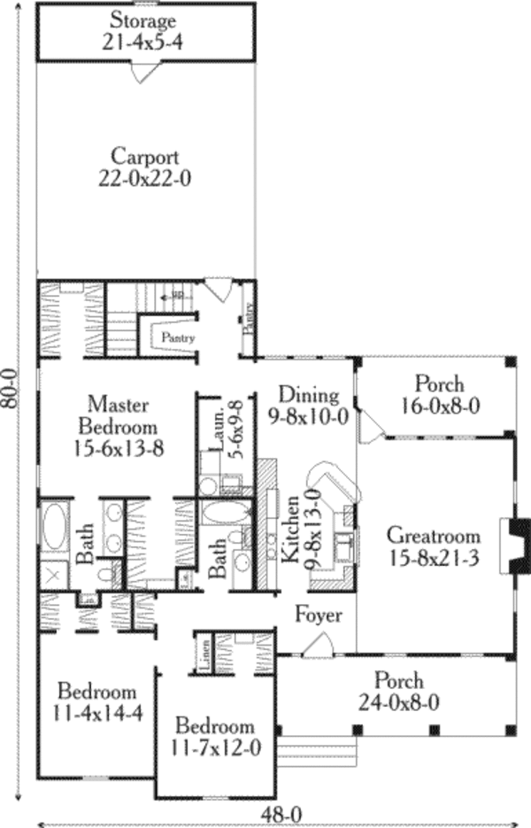 Architectural House Design - Traditional Floor Plan - Main Floor Plan #406-281