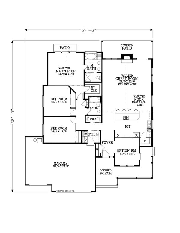 Craftsman Floor Plan - Main Floor Plan #53-558