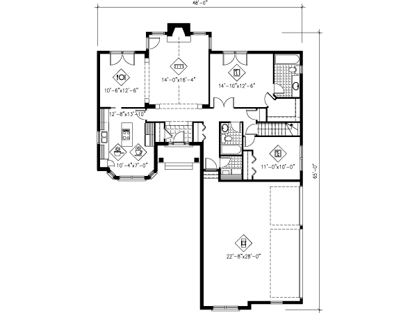 European Floor Plan - Main Floor Plan #25-4110