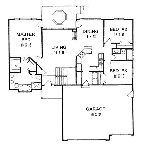 Dream House Plan - Traditional Floor Plan - Main Floor Plan #58-136